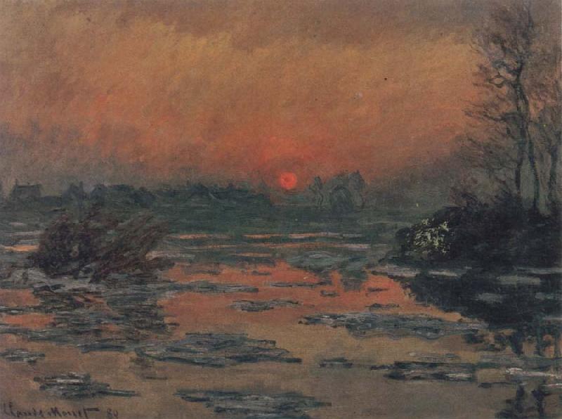 Claude Monet Sunset on the Seine in Winter oil painting picture